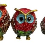 Swarovski Taşlı Figür 3 Lü Set Baykuş