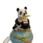 Swarovski Taşlı Figür Panda Kutu Üstünde
